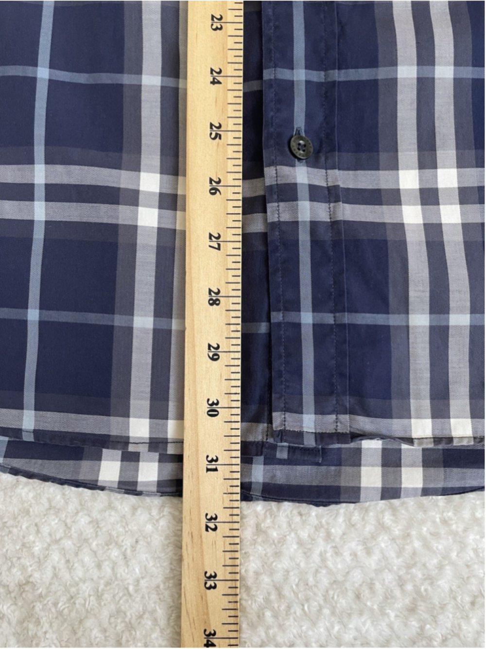 Burberry Shirt Mens XL Blue Plaid Check Short Sleeve Button Up - Picture 8 of 8